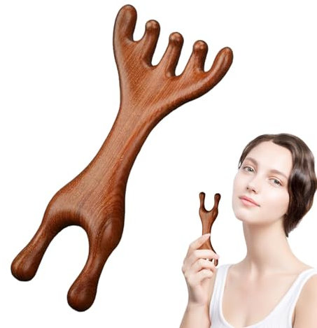 Kopfhautmassagegerät aus Sandelholz – Kopfhautmassagebürste aus natürlichem, entspannendes Kopfhautmassagegerät | Handgefertigte Haarbürste aus Sandelholz, Stressabbau, Stimulation des Haarwachst