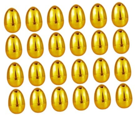 Colcolo Goldene Ostereier Befüllbare Ostereier Körbchenfüller Jagdbedarf für Firmenveranstaltungen Befüllen von Leckereien Ostereiersuche, 24 StÜcke