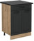 Vicco Meuble Cuisine R-Line, Anthracite Campagne, 60cm avec tiroir, PT Anthracite