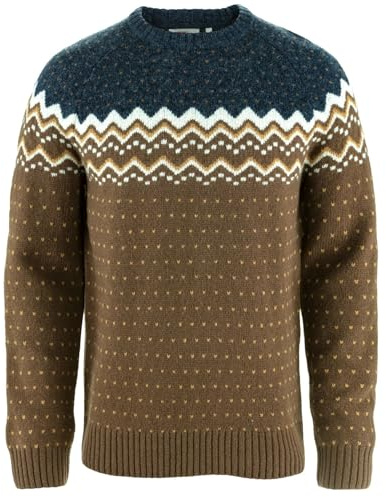 Fjällräven Herren Övik Knit Sweatshirt, Dark Oak/Navy, XXL