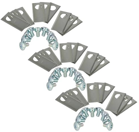 vhbw 27x Ersatz-Messer kompatibel mit Honda Miimo 500, 310, 3000, 520 Rasenmäher - Ersatzklinge Silber, Edelstahl