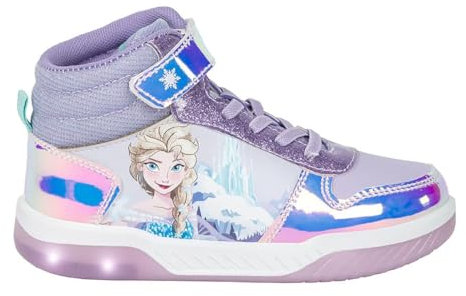 Offizielle Eiskönigin Elsa Light Up Sneaker für Kinder | Leuchtende Schuhe für Kinder | Kinder-Sneaker mit blinkenden Lichtern | Mädchenschuhe, Elsa, 29 EU