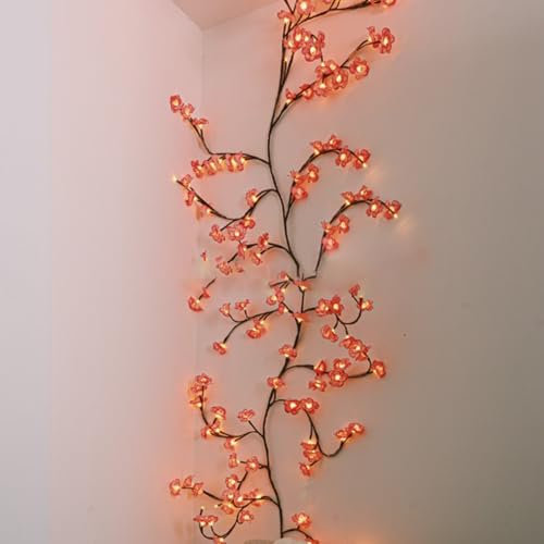 Yolispa Luces LED de Ramas de árbol de Cerezo para Pared, Guirnalda de Luces de Flores de Cerezo, decoración de Pared, 144 ledes, con Mando a Distancia, 8 Modos, árbol de Sauce, Luces para Dormitorio