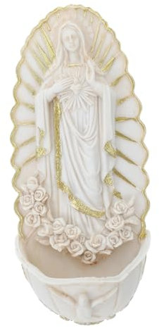CLISPEED Acquasantiera in Resina Da Parete Immagine Di Guadalupe Decorazione Religiosa Per Ingresso Acquasantiera Da Appendere Per e Case