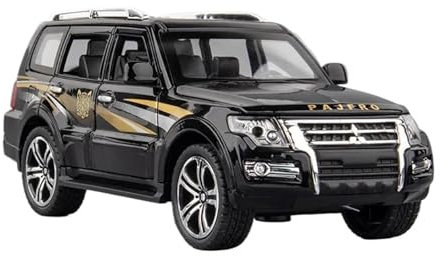 SYYANFEI Casting Car Modell 1/32 Für Mitsubishi Pajero SUV Legierung Spielzeugauto Modellsammlung Simulation Sound Und Licht Jungen Hobby Spielzeugauto(Schwarz)