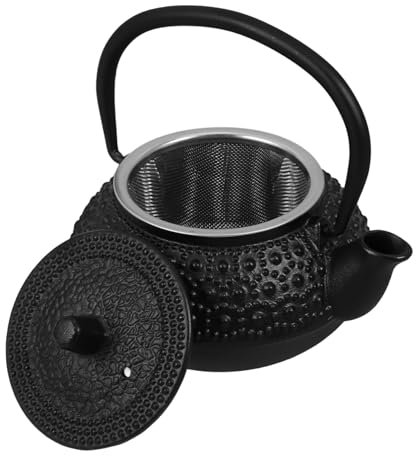 Amosfun Cast Iron Tea Kettle with Infuser Compact Japanese Teapot Stovetop Safe Design for Loose Leaf Tea Lovers Brew Experience
