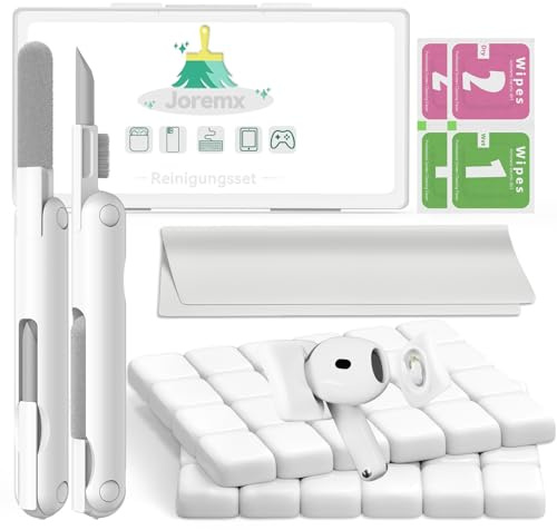 Joremx Reinigungsknete Handy&Kopfhörer,Handy Reinigungsset inkl Profi Reinigungs-Tool, Geeignet zur Reinigung in verschiedenen Öffnungen Für AirPods, USB-C-Anschlüsse und Lautsprecher geeignet-White