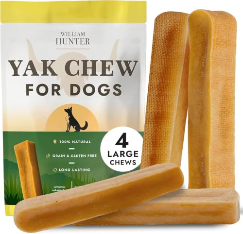 Yak Chews for Dogs - Natural Long Lasting Dog Chew - Grain Free | Himalayan Yak Cheese Chew, Grain-Free, 3 Ingredients, Dental Chew for Large Dogs, High Protein