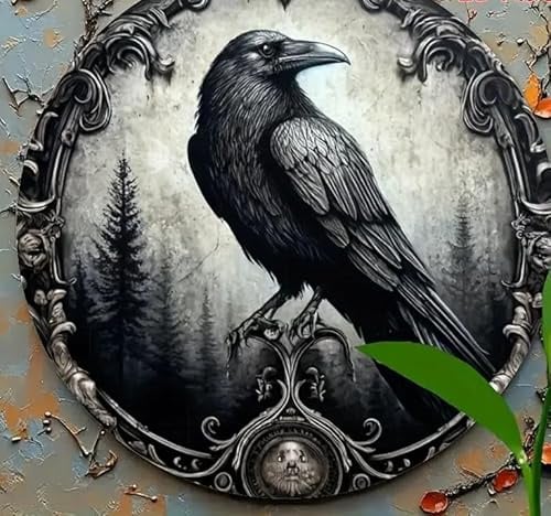 Generisch Rabe Metall Schild Wand-Deko Alchemie Wandbild wall