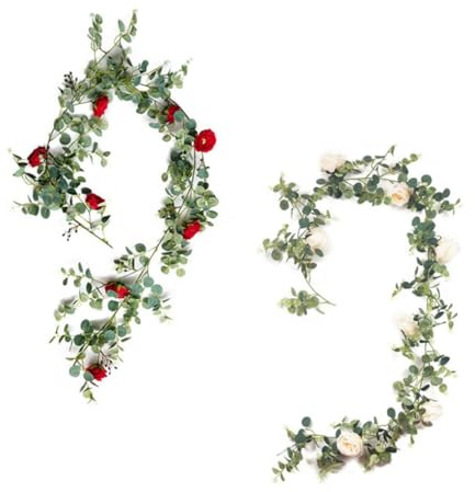 Toyvian Künstliche Rosenranke Wanddeko Realistische Geruchlose Deko Girlande für Hochzeit Party Wohnaccessoires Vielseitig Formbar Umweltfreundliches Material Natürliche Optik