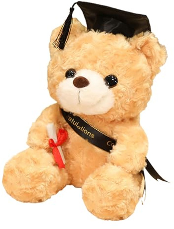 Graduation Plüschtier - Klasse 2022 Grad Bear mit schwarzer Mütze,Süßer Braunbär, Geschenke für Absolventen für Sie, Ihn, Studium, High School