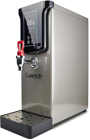 Washroom Hub Counter Mounted Autofill Hot Water Boiler, 10/20L Capacity, Mains Fed, Digital Programmable Display, for Offices and Cafes, Slim Profile Design (Brushed Steel, 10L)