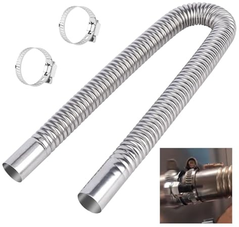 Parking Heater Exhaust Pipe, Diesel Heater Exhaust Pipe, 60cm Car Parking Heater Flexible Tailpipe, Diesel Gas Vent Exhaust Hose for Air Diesel Parking Heaters and Car Heater Accessories (60CM)