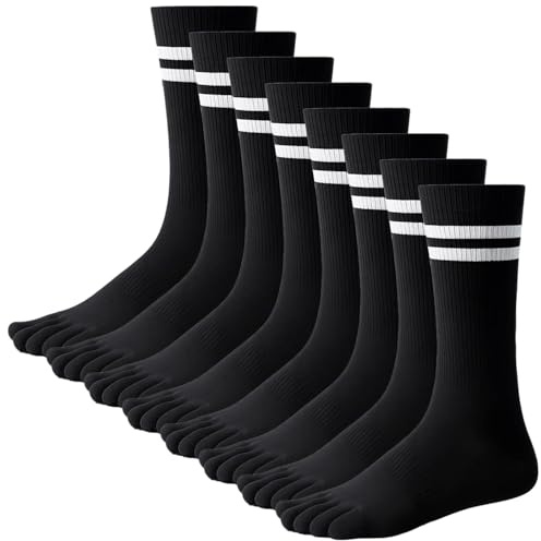 PjuQow 8 Paar Zehensocken Damen 39-42, Sportzehensocken für Tennistraining und Langstreckenlauf, Atmungsaktive Funktionssocken mit Optimaler Passform für Aktiven Lebensstil, EU 35-42
