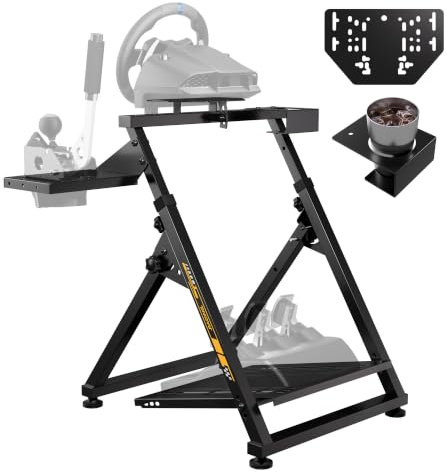 Steering Wheel Stand Compatible with Logitech G920 G29 G25 G23 | Fits Handbrake, Foldable Sim Racing Stand, 31 Holes Wheel Panel, 26 Holes Shifter Panel, High Compatible