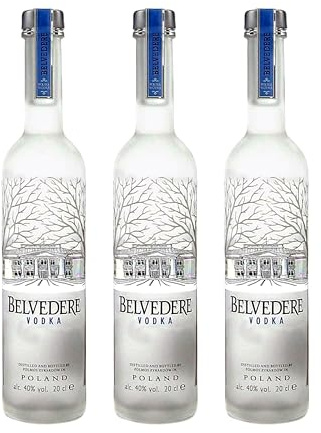 Vodka Belvedere Pure 3 litros destilado premium selección gourmet – 3 Botellas x 300 cl