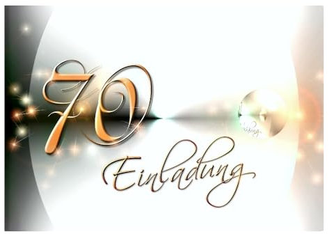 DigitalOase 2 Einladungskarten 70. Geburtstag MIT INNENTEXT 70. Jubiläum Geburtstagskarten 2 Klappkarten 2 Kuverts Format DIN A6#YANG
