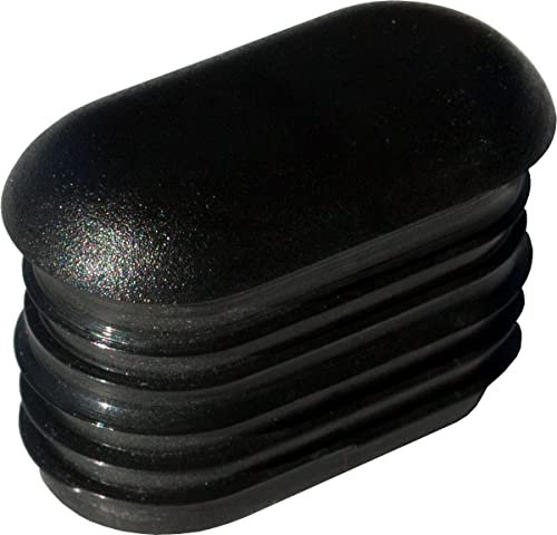 4 Stück Original Dekaform Endkappe G-101-38x20x1,5 Stopfen Kunststoff Gleiter - Fussstopfen Stuhlgleiter für Ovale Rohre Bürostuhl Gartenstuhl Stahlrohrstühle* Farbe variabel (Schwarz)