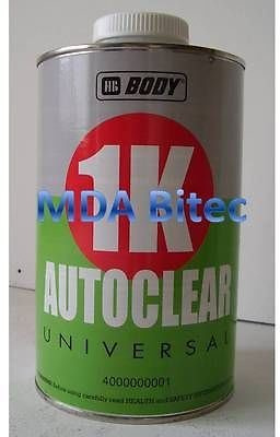 HB Body 400 Autoclear Clear Coat 1k Car Body Lacquer RFU 1 Litre Dust/Touch Free No Thinning Required
