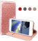 EATCYE Coque iPhone 8,Housse iPhone 7, [Ultra Mince] Étui Paillette Strass Brillante Premium Étui Cuir Housse [Caché Fermoir Magnétique] pour Apple iPhone 8/iPhone 7 (Or Rose)