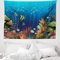 ABAKUHAUS Unter dem Meer Wandteppich, Korallenriff Fische aus Weiches Mikrofaser Stoff Waschbar ohne Verblassen Digitaldruck, 150 x 110 cm, Grün Aqua