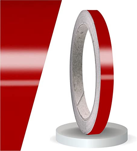 siviwonder Zierstreifen Klebeband Karmin Rot 9 mm x 10 m – selbstklebende Vinyl Klebefolie Pinstripe Tape für Auto Motorrad Fahrrad Boot Caravan Modellbau – Seitenstreifen Felgenband Konturmarkierung