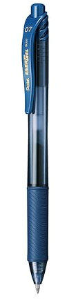 Pentel EnerGel X BL107-CAX Gel-Tintenroller, marineblau, 0,7 mm Strichstärke, Druckmechanik, nachfüllbar