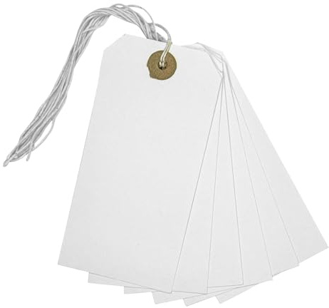 Box of 1000 White Strung Tags 120mm x 60mm