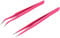 Geviro 2 Pieces Nail Art Tweezers Straight and Curved Tip Tweezers False Eyelash Rhinestone Picker Pointed Tweezers Makeup Tools