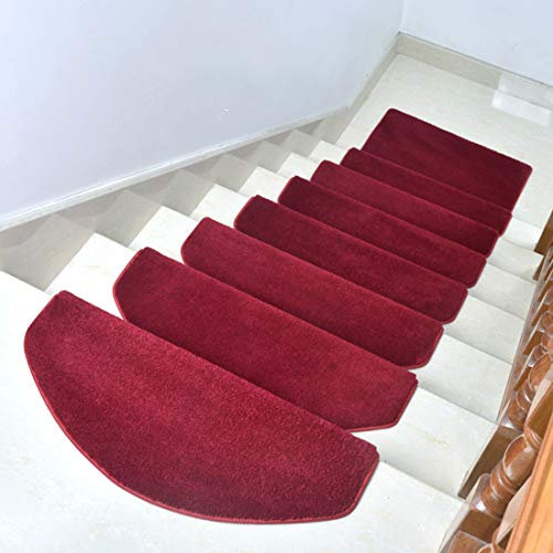 LTJX Stufenmatten 65 * 24cm Treppenmatten Treppen rutschfest Selbstklebende Treppenteppich stufenmatten innen 7er Set,Rot