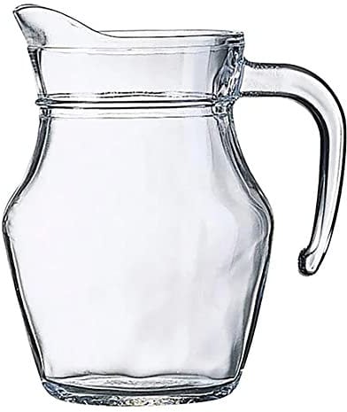 MGE - Mini Pichet d'Eau avec Poignée - Carafe en Verre avec Bec Verseur - Pichet à Thé Glacé - Cruche en Verre - 500 mL