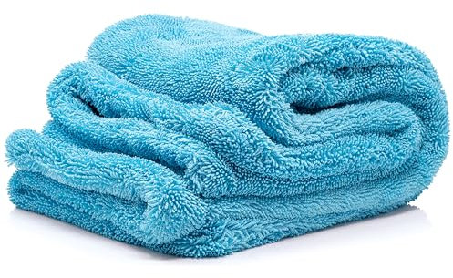 Nuke Guys Gamma Dryer XXL | Ultra saugstarkes Trockentuch 1400 GSM blau 50x80cm | Fusselfrei, abgerundete sanfte Fasern, kratzerfrei, extra groß | Premium Mikrofasertuch für Auto Motorrad Fahrrad