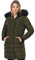 Navahoo Winterjacke Damen - Wasserabweisend, Warm, Kapuze, Winddicht - Wintermantel Lang, Mantel Frauen, Teddyfell gefüttert - Stehkragen, 7 Taschen, verlängerter Zipper - Olive M