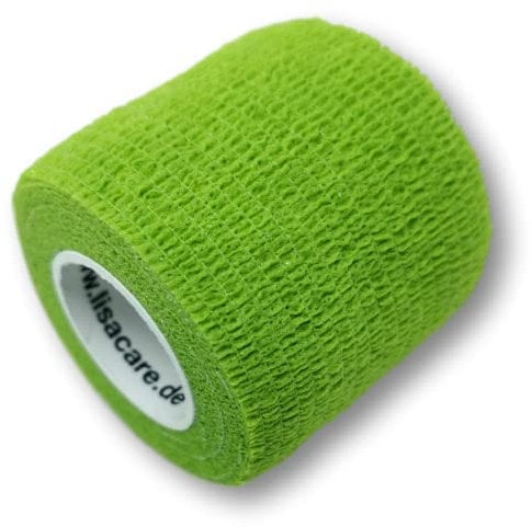 LisaCare Stutzen Tape Fußball - 4 Rollen, 5cm breit - Medizinprodukt - Flexible Bandage für Sporttreibende, jeder Sportart mit Farb- & Motivauswahl (Hellgrün)