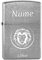 Zippo Feuerzeug Chrome Brushed Sternzeichen (Löwe) mit Gravur nach Wunsch - personalisiertes Benzinfeuerzeug