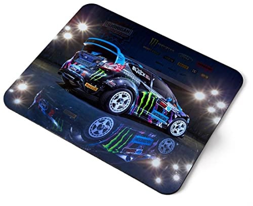 Computer Mouse Mat Pad - Rally Car Drift Racing Stunt Home Office PC Desk Accessory Flexible Fabric Top Large 5mm Laptop Desktop Printed Art Ergonomic #12531