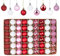 Set di 54 palline di Natale in plastica, 3 cm, con mini palline di Natale, colore bianco, rosso, rosa, infrangibili, con cordino, piccole sfere di Natale