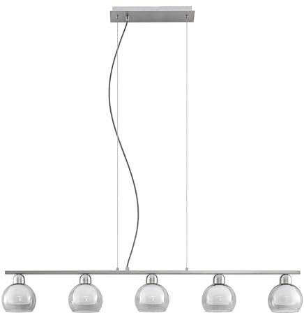 Lucande Pendelleuchte 'Kaiya' (Modern) in Alu aus Metall (5 flammig, E14) - Glas Hängelampe, Esstischlampe, Hängeleuchte, Wohnzimmerleuchte