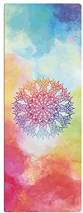 FANSU Tragbare Reise Yogamatte Faltbare Gymnastikmatte, Weich Leicht Übungen Trainingsmatte für Yoga, Pilates, Bikram, Stretching, Training und Bewegung (1830x680x1.5mm,bunt)