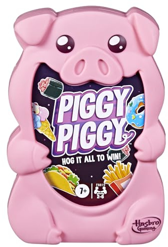 Hasbro Gaming Piggy Piggy Card Game | Family Games for Kids, Teens, and Adults | 2 to 6 Players I 20 Mins. Average | Quick-Playing Travel Games | Fun Summer Activities | Vacation Essentials | Ages 7+