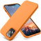 OTOFLY Compatible with iPhone 12 Case and iPhone 12 Pro Case 6.1 inch(2020),[Silky and Soft Touch Series] Premium Soft Liquid Silicone Rubber Full-Body Protective Bumper Case (Orange)