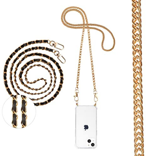 Pnakqil 2 Stück Handykette für iPhone 15 Pro Max 6,7 Hülle mit Band, Handyhülle Necklace Handy Kette Kordel zum Umhängen Schutzhülle, Trasparente TPU Bumper Stoßfest Phone Case, Lanyard 3