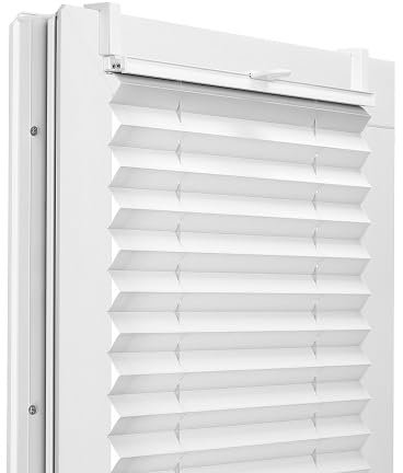 Fenster DEKOR - Plissee Klemmfix ohne Bohren Breite 75 cm x Höhe 200 cm - Fenster Plissees innen Weiß - Faltrollo blickdicht - Faltrollos einfach zu montieren - Blissett Rollo