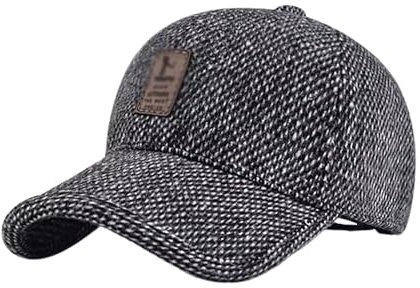 WEJDYKG Winter Baseball Cap with Ear Muffs, Mens Winter Hat with Ear Flaps, Adjustable with Ear Flaps (Grey,Free Size)