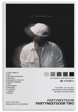 BATTTX PartyNextDoor Posters Party Next Door TWO Poster Canvas Poster Bedroom Decor Sports Landscape Office Room Gift Unframe-style 12x18inch(30x45cm)