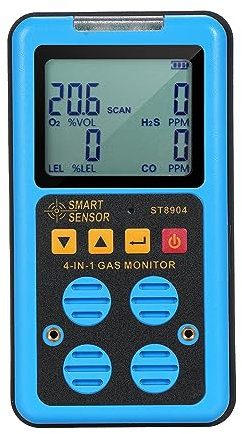 Generic Detector H2S Detector de gas, medidor de monóxido de carbono, detector de gas 4 en 1, detector de sulfuro de hidrógeno, medidor de monóxido de carbono, sensor inteligente, monitor de gas 4 en