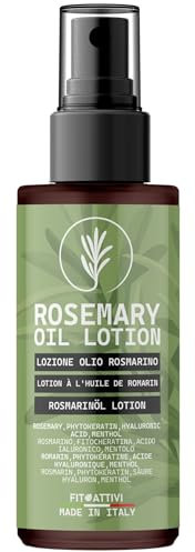 Lotion Capillaire au Romarin 100 ml, Huile de Romarin pour Cheveux for Hair Growth, Soin Avant-Shampoing et Coiffant pour la Croissance des Cheveux, Serum Naturel pour Cuir Chevelu - FITOATTIVI