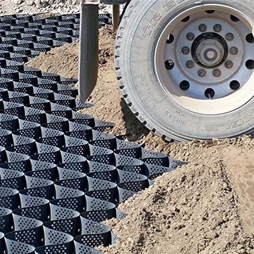 Bodengitter aus Polyethylen, wabenförmige, durchlässige Pflastersteine für Gartenauffahrten mit Hanglage, Geogitter zum Auffüllen von Erde/Gras/Kies/Schlamm/Beton, leicht zu schneiden (Farbe: B x L,