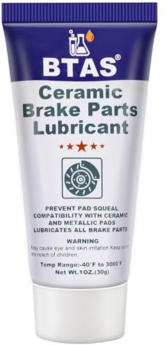 BTAS Ceramic Brake Parts Synthetic Grease 1 oz, Assembly Lubricant for Eliminating Caliper Pad Pin Parts Squeal,Moisture Proof Heat Resistant Rust and Corrosion for Automotive