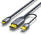 XAGMODSHN Câble HDMI compatible avec câble de type C, câble de conversion en fil de cuivre de 2 mètres, pour écrans portables, alimentation USB 3.0 pour la maison